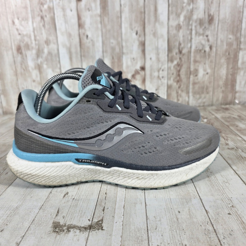 Saucony Triumph 19 Womens Running Shoes Grey Blue S10679-20 Size 9 W